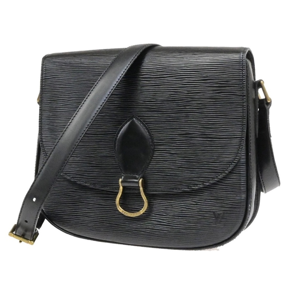 Authentic LOUIS VUITTON Epi Saint Cloud Shoulder Bag Black Noir M52192 LV Auth